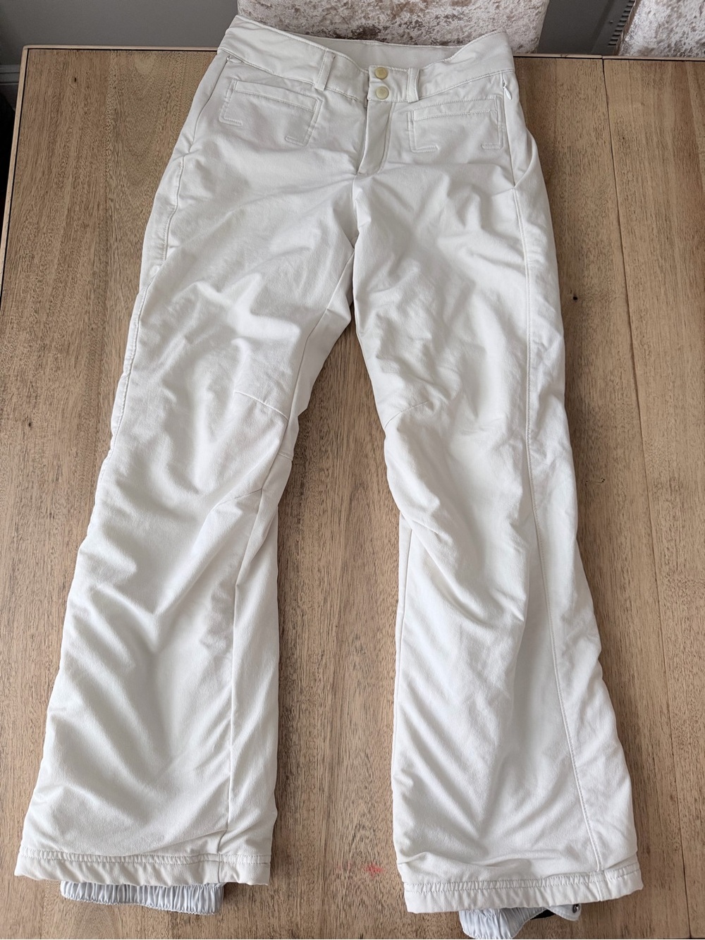 Columbia White Womens Snow Pants Insulated and lined Small Thermal